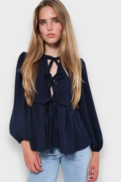 Blouses>Meet Me There Angel Blouse Navy
