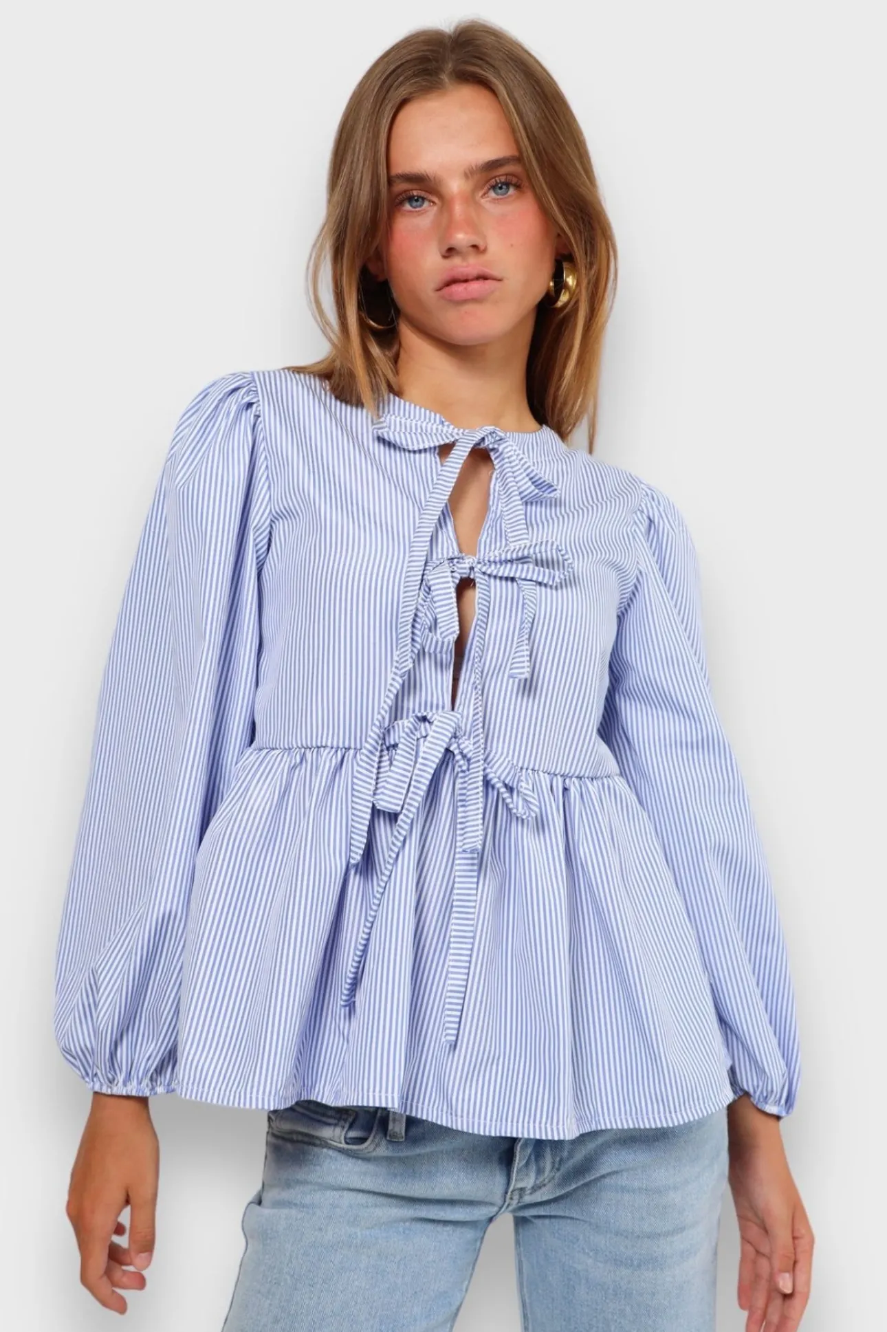 Blouses>Meet Me There Angel Blouse Striped