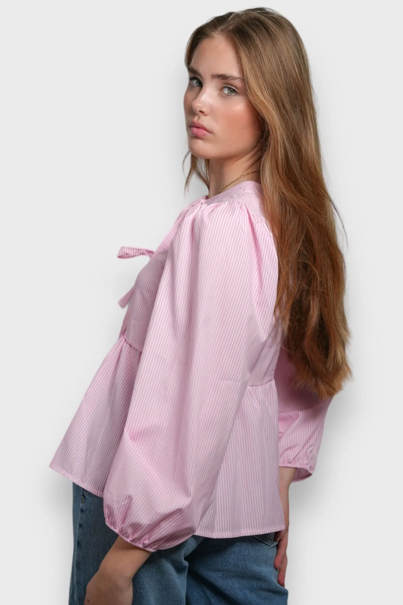 Blouses>Meet Me There Angel Blouse Striped Pink