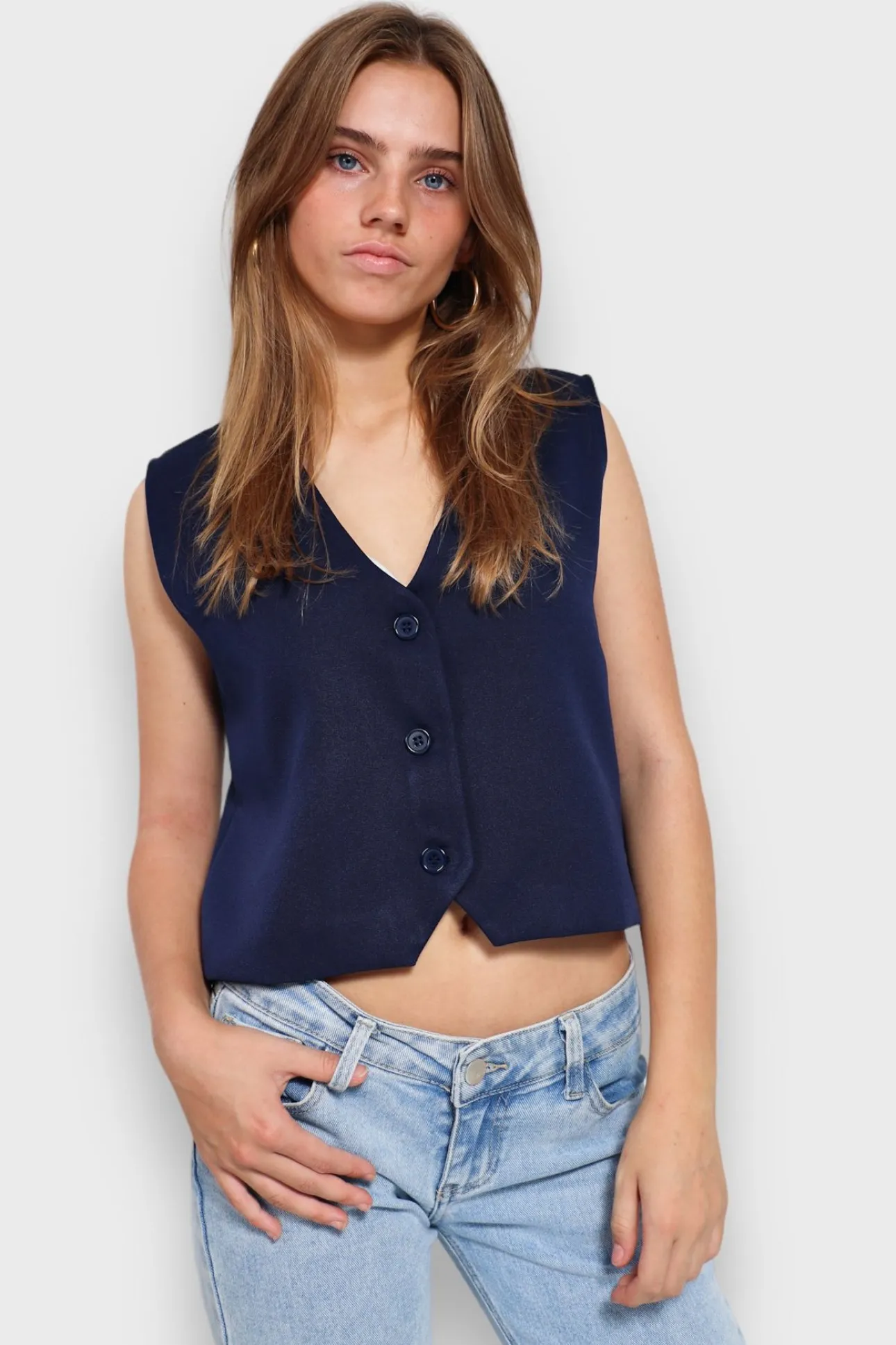Hauts>Meet Me There Charm Gilet Navy
