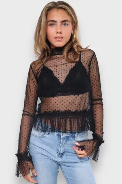 Hauts>Meet Me There Chic Top Black