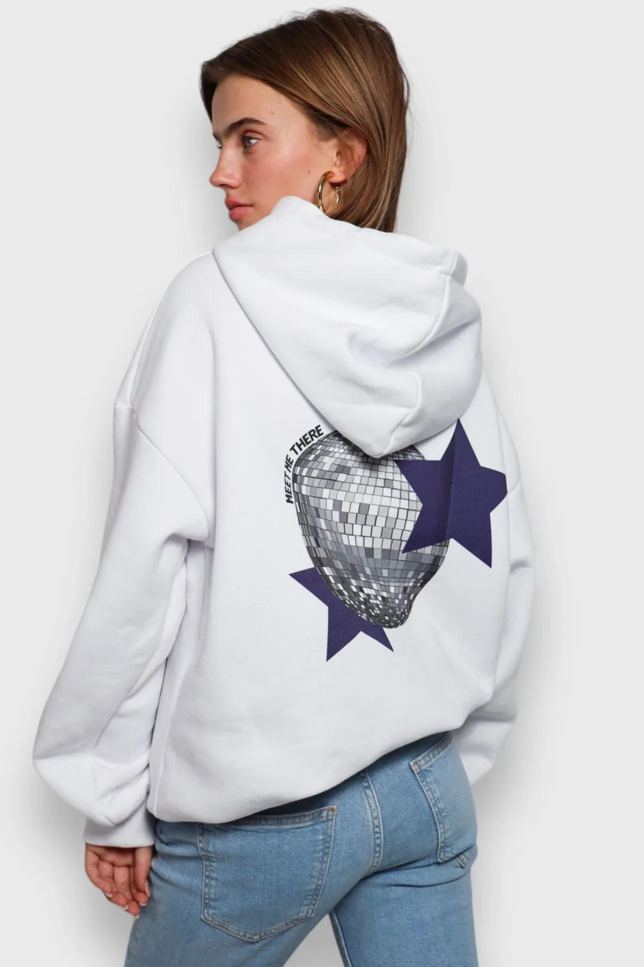 Gilets Et Pulls>Meet Me There Disco Hoodie White