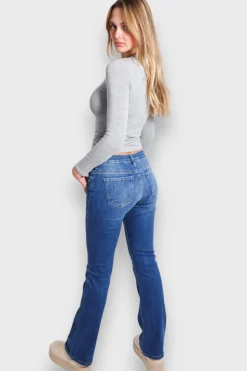 Pantalon>Meet Me There Flared Low Waist Jeans Dark Blue