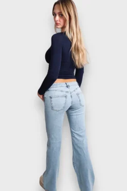 Pantalon>Meet Me There Flared Low Waist Jeans Light Blue