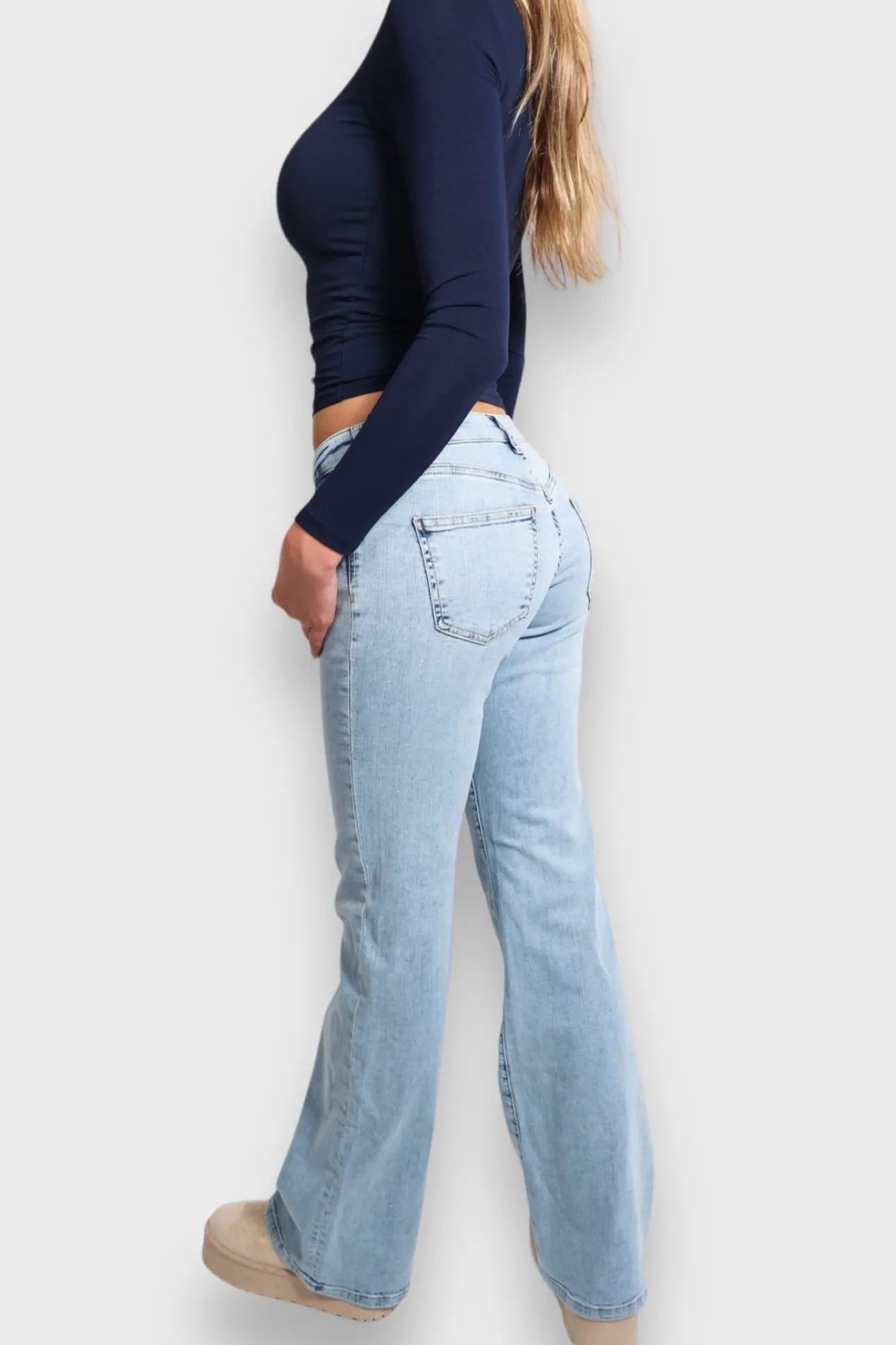 Pantalon>Meet Me There Flared Low Waist Jeans Light Blue
