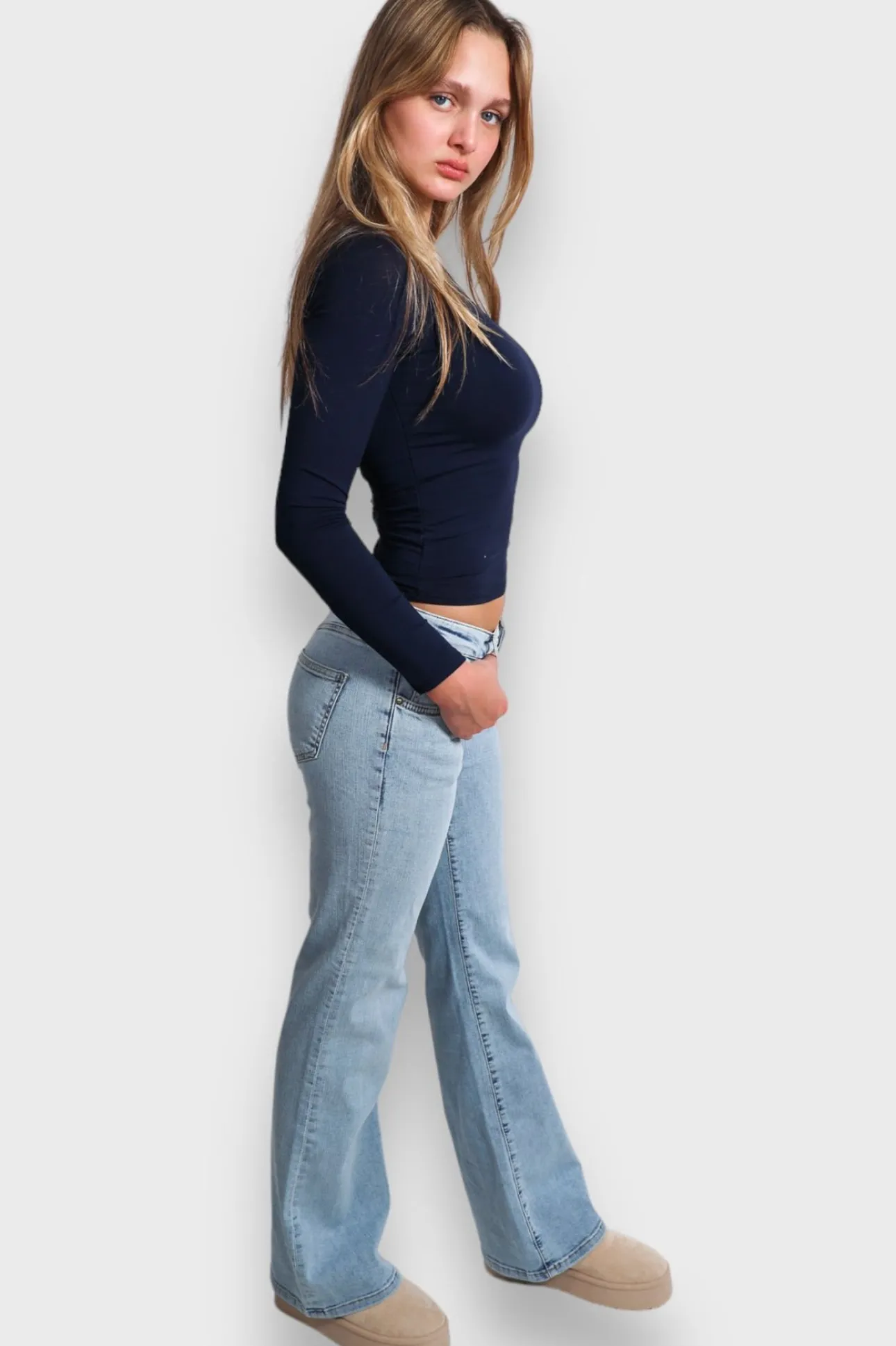 Pantalon>Meet Me There Flared Low Waist Jeans Light Blue