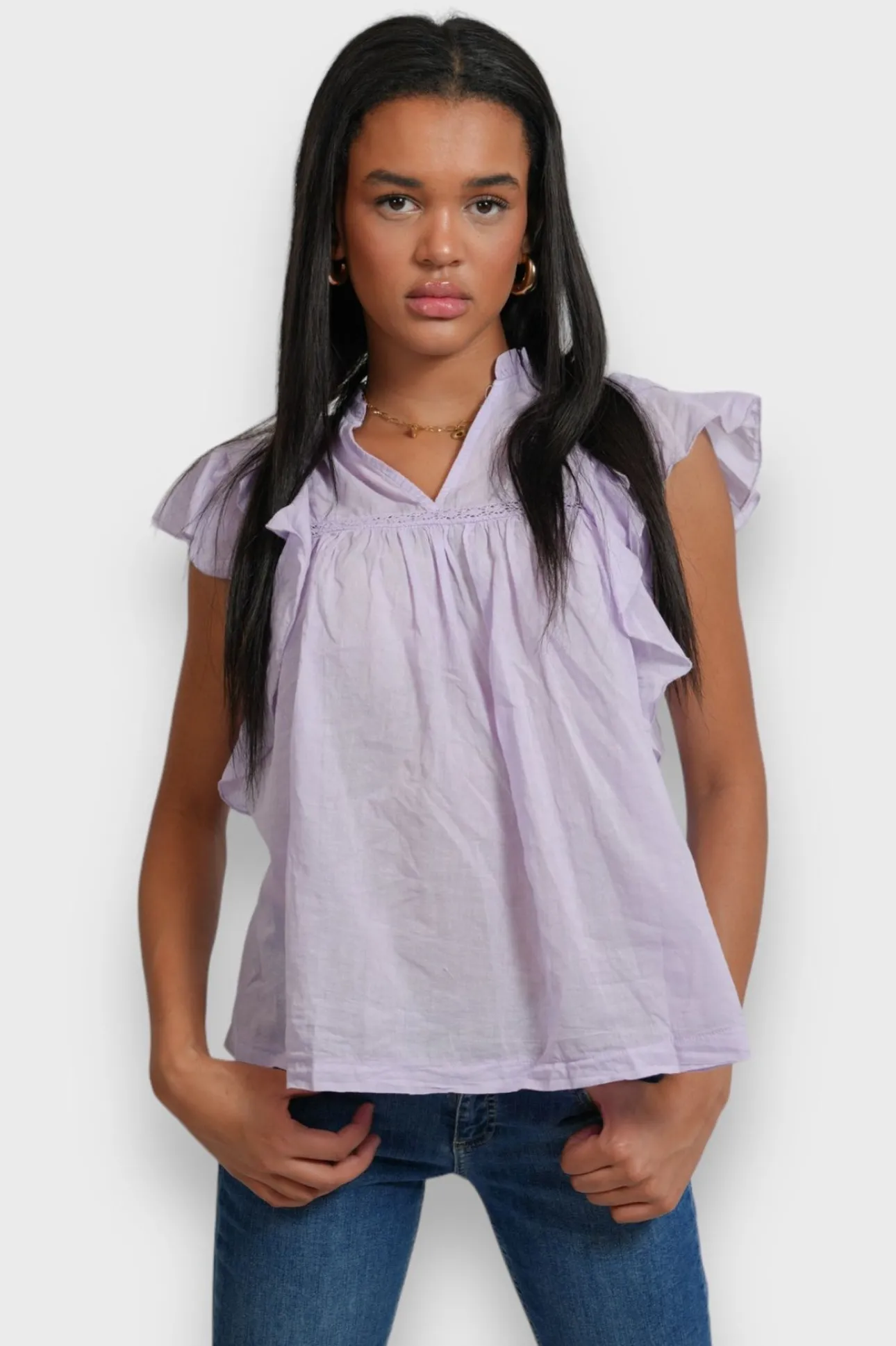 Blouses>Meet Me There Flora Blouse Lila