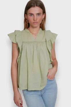 Hauts>Meet Me There Flora Blouse Sage Green