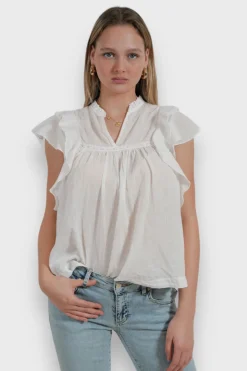 Hauts>Meet Me There Flora Blouse White