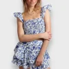 Hauts>Meet Me There Flower Top Blue