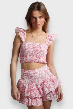 Hauts>Meet Me There Flower Top Pink