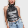 Hauts>Meet Me There Glammer Top Silver