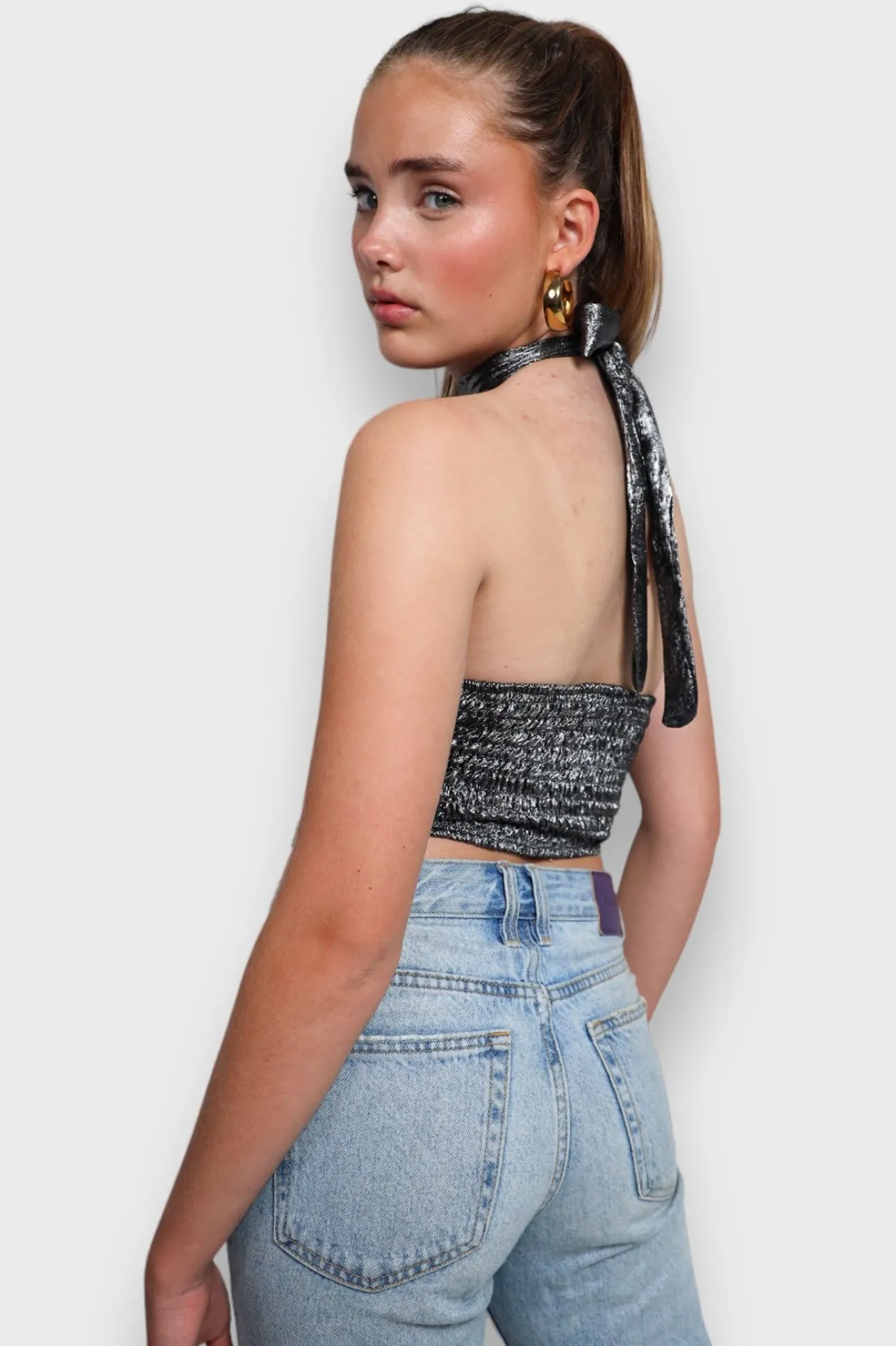 Hauts>Meet Me There Glammer Top Silver