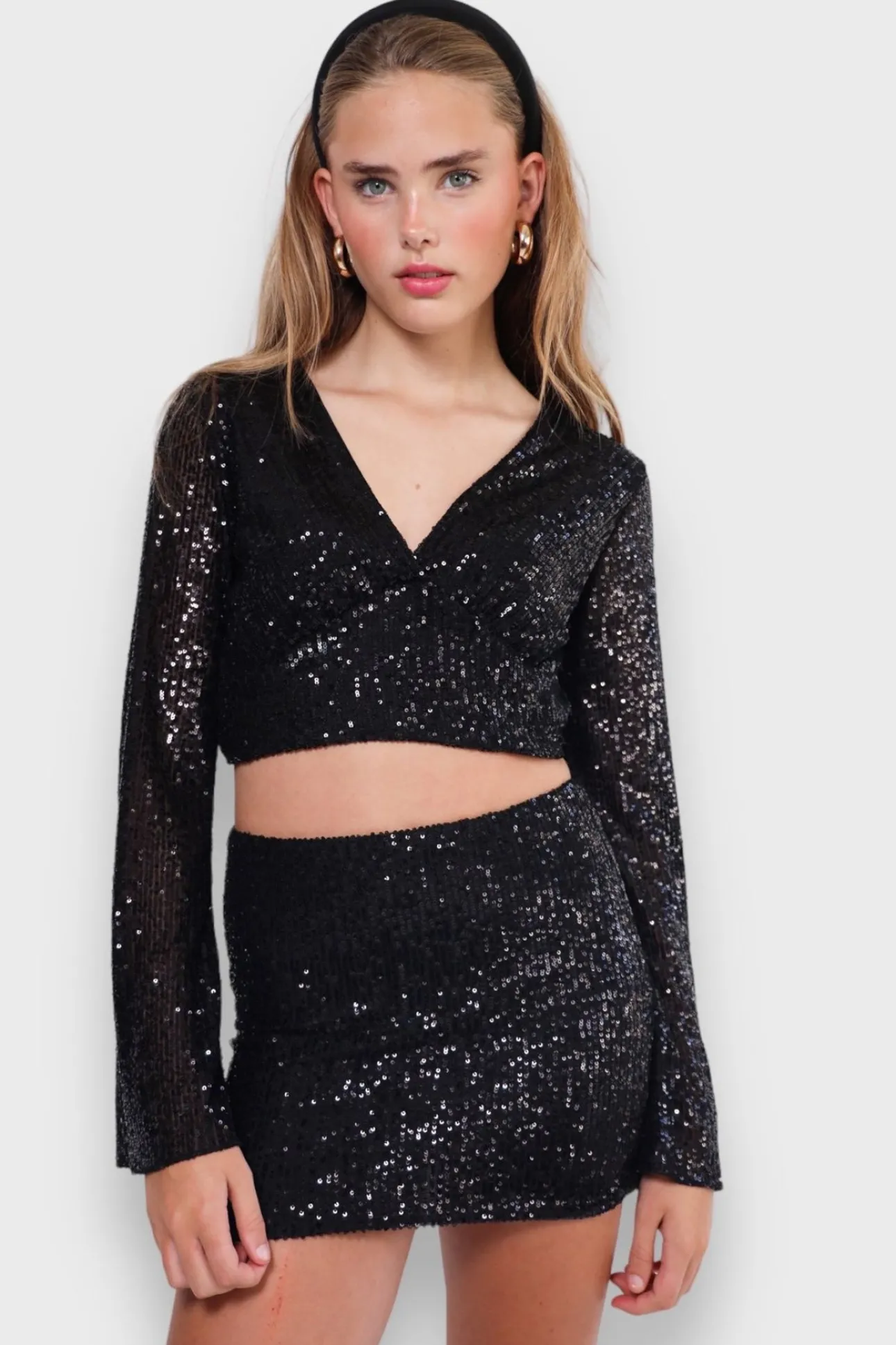 Blouses>Meet Me There Glimmer Blouse Black