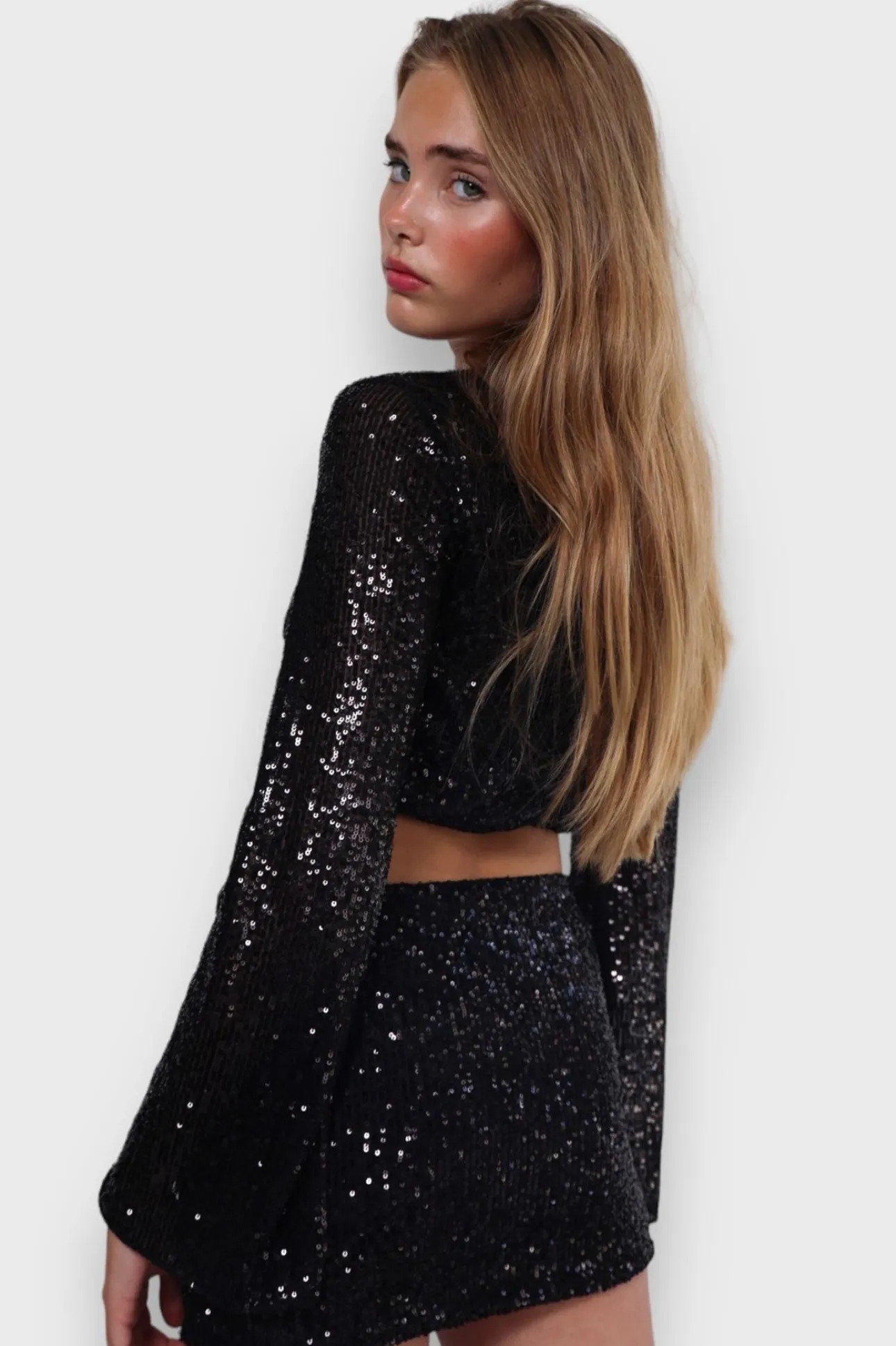 Blouses>Meet Me There Glimmer Blouse Black