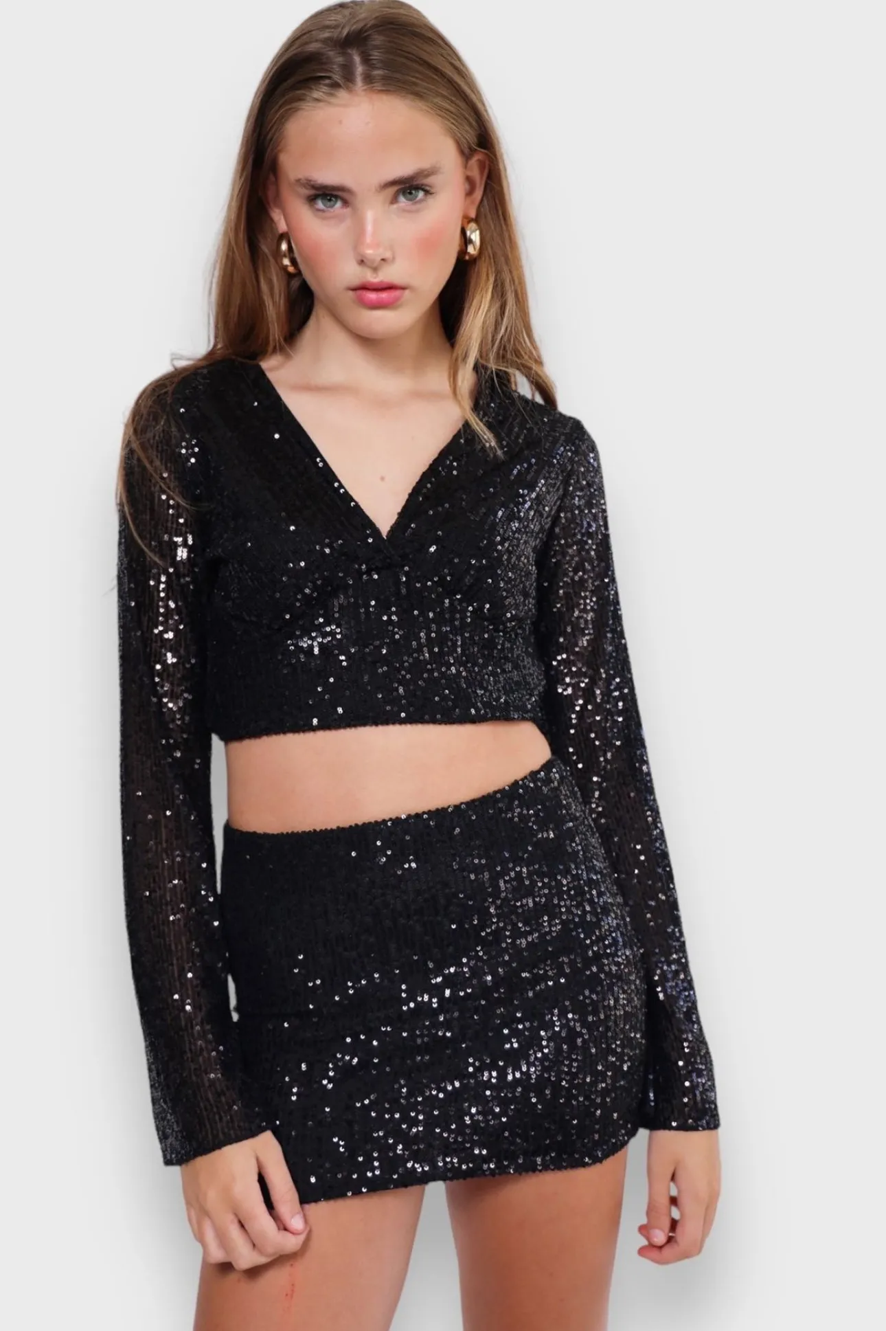 Hauts>Meet Me There Glimmer Blouse Black