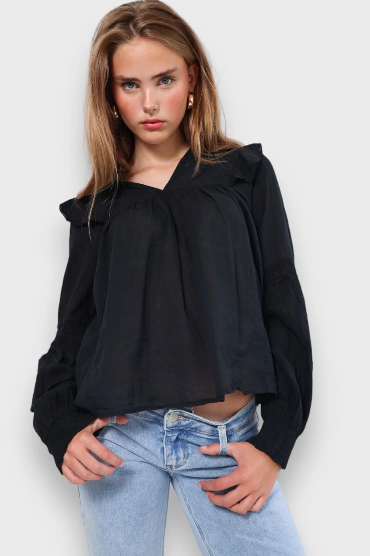 Hauts>Meet Me There Glory Blouse Black