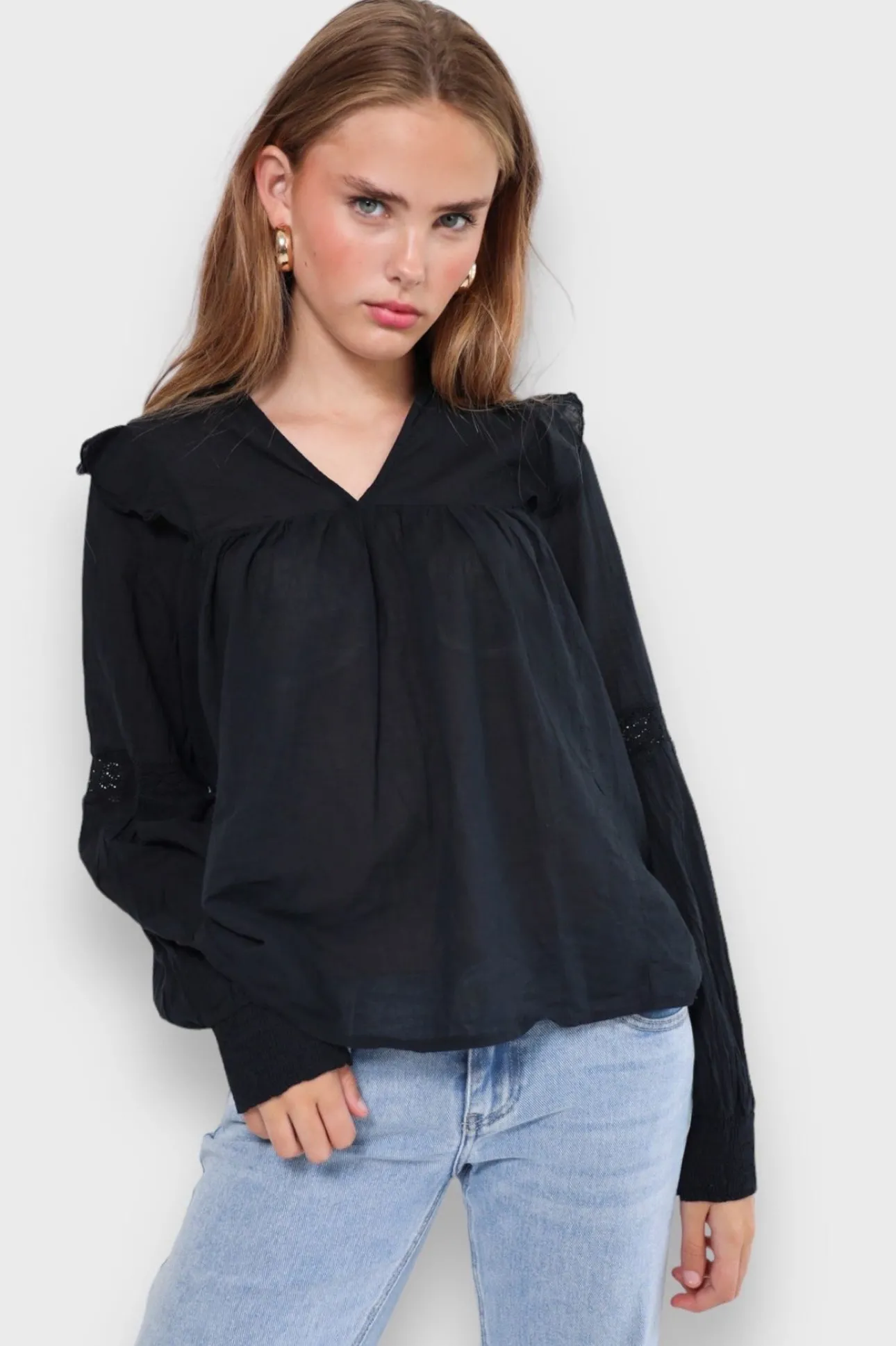 Hauts>Meet Me There Glory Blouse Black