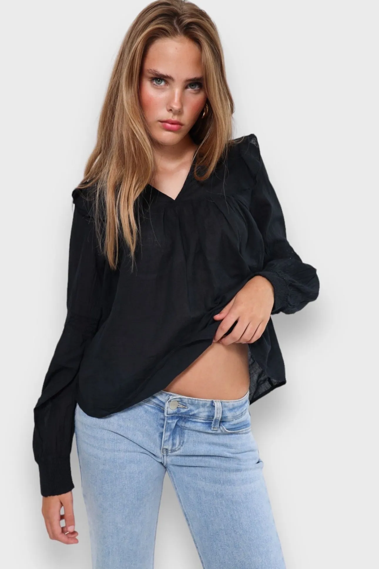 Hauts>Meet Me There Glory Blouse Black
