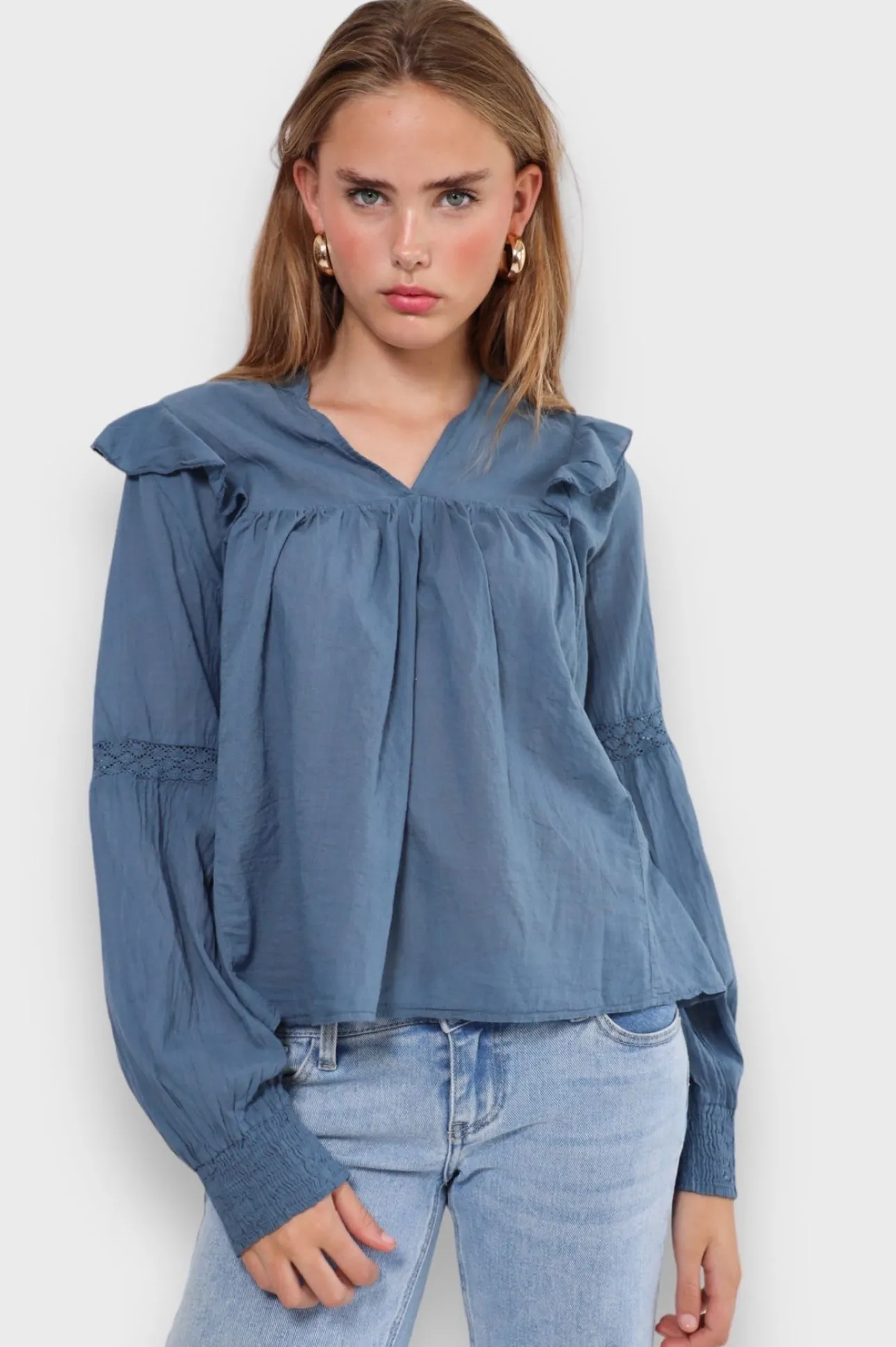 Hauts>Meet Me There Glory Blouse Blue