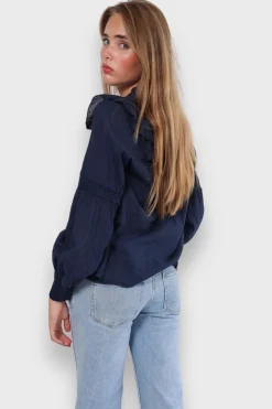 Hauts>Meet Me There Glory Blouse Navy