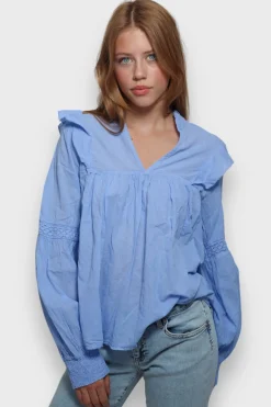 Hauts>Meet Me There Glory Blouse Sky Blue