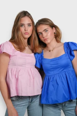 Blouses>Meet Me There June Blouse Cobalt