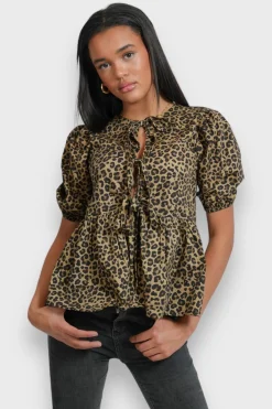 Blouses>Meet Me There Leopard Blouse