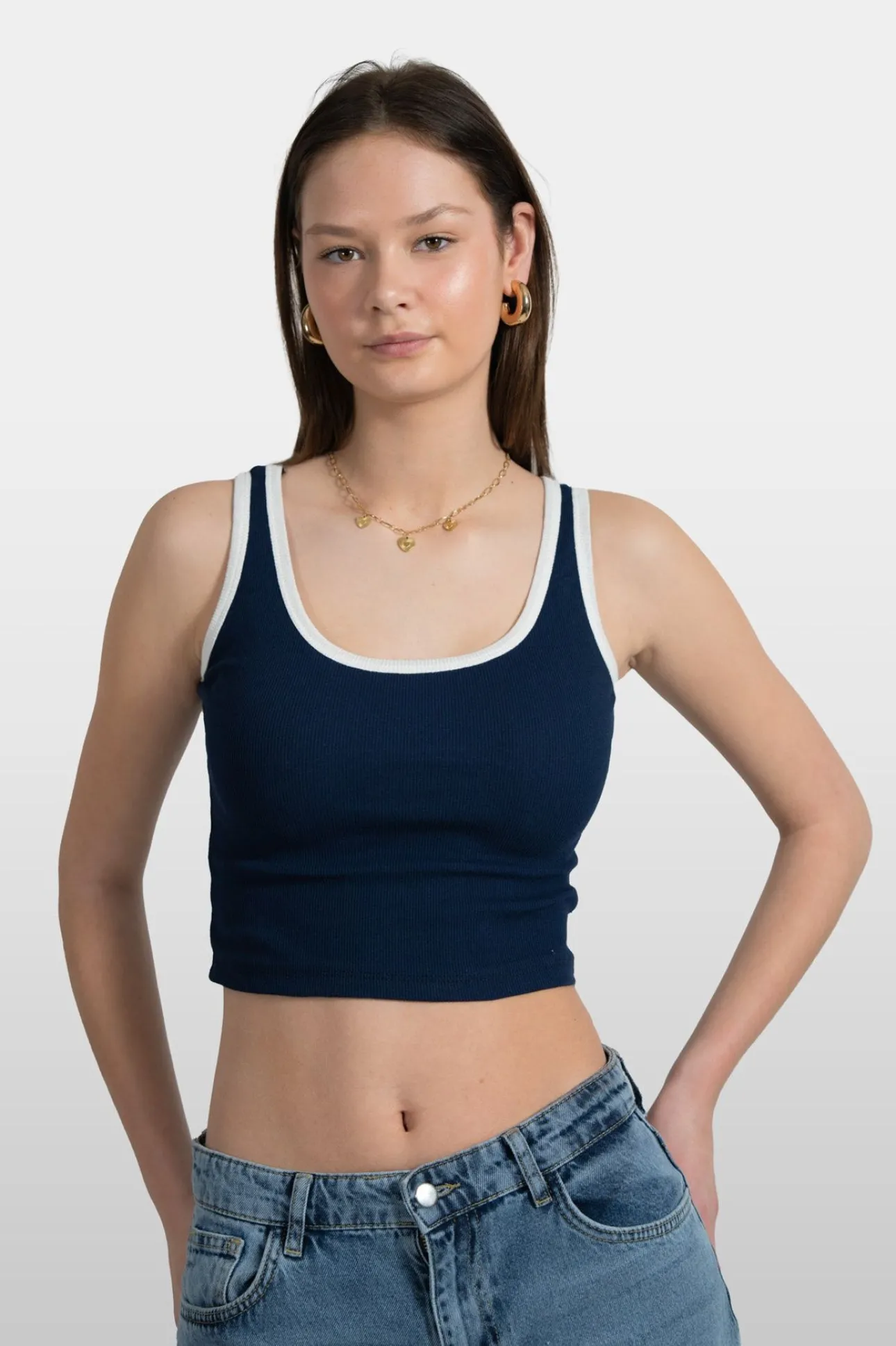 Hauts>Meet Me There Lulu Top Navy