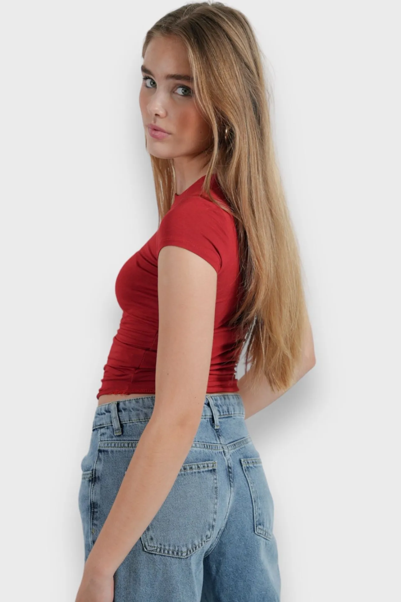 Hauts>Meet Me There Macy Top Red