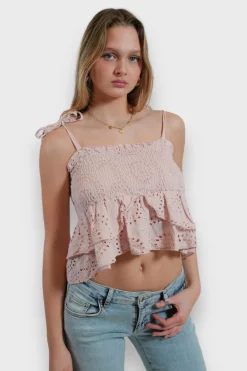 Hauts>Meet Me There Poppy Top Pink