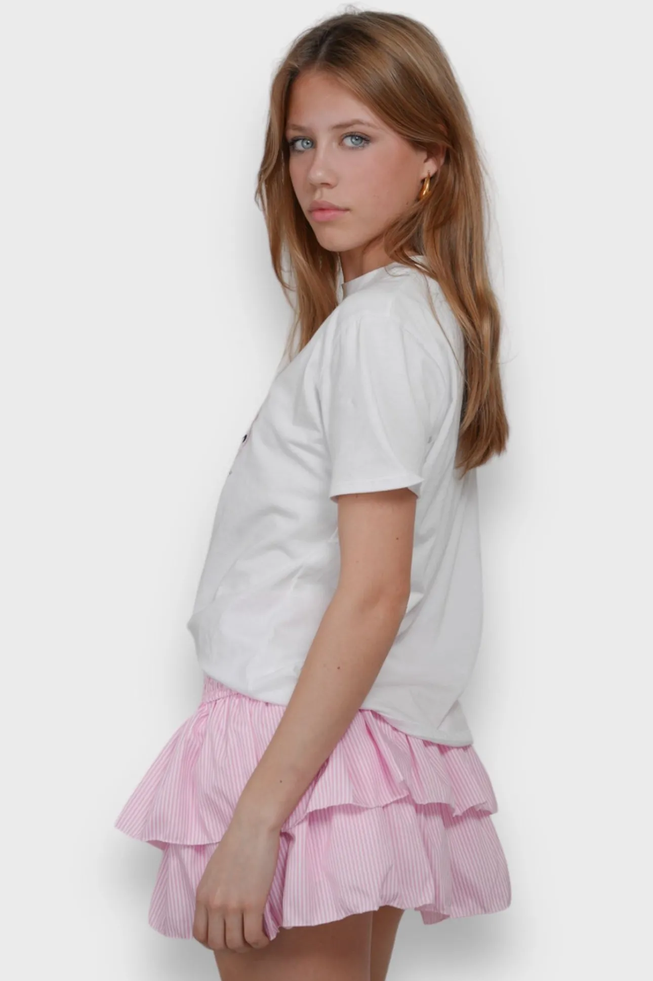 Jupes>Meet Me There Striped Skirt Pink