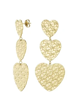 Bijoux>Meet Me There Triple Heart Earrings