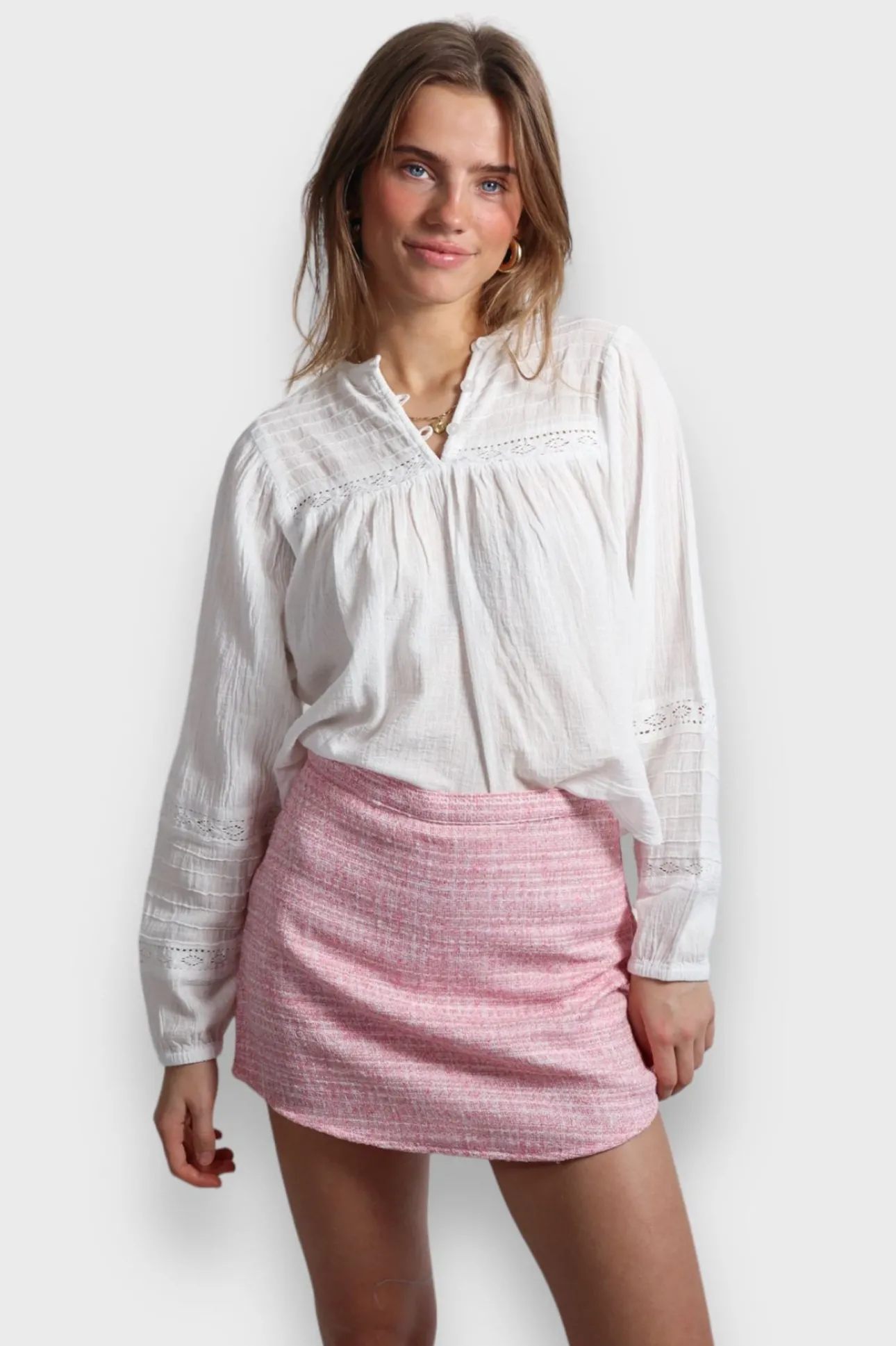 Jupes>Meet Me There Tweed Skirt Pink