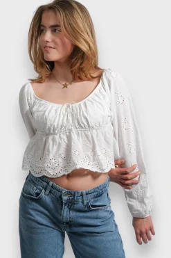 Hauts>Meet Me There Violet Blouse White